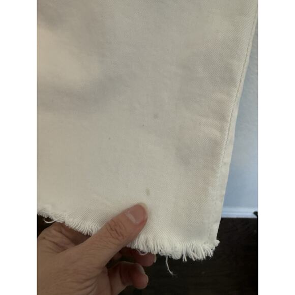 ZARA Women’s White Straight Leg Jeans – Size 8 (EUR 40) – Raw Hem Cropped Denim - Picture 6 of 10